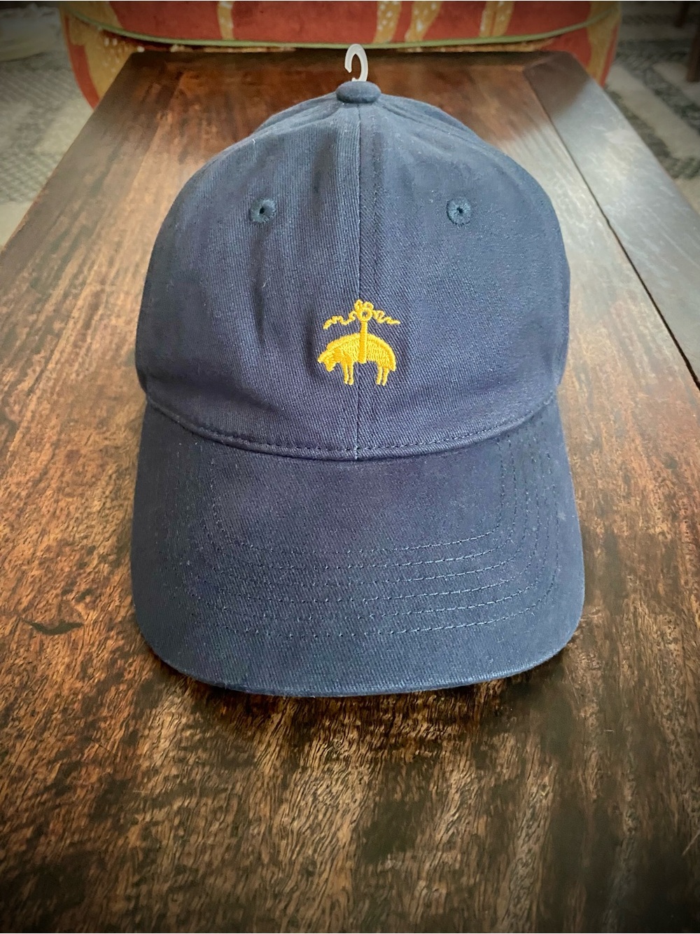 Brooks Brothers Navy Baseball Cap with Yellow Embroidered Logo